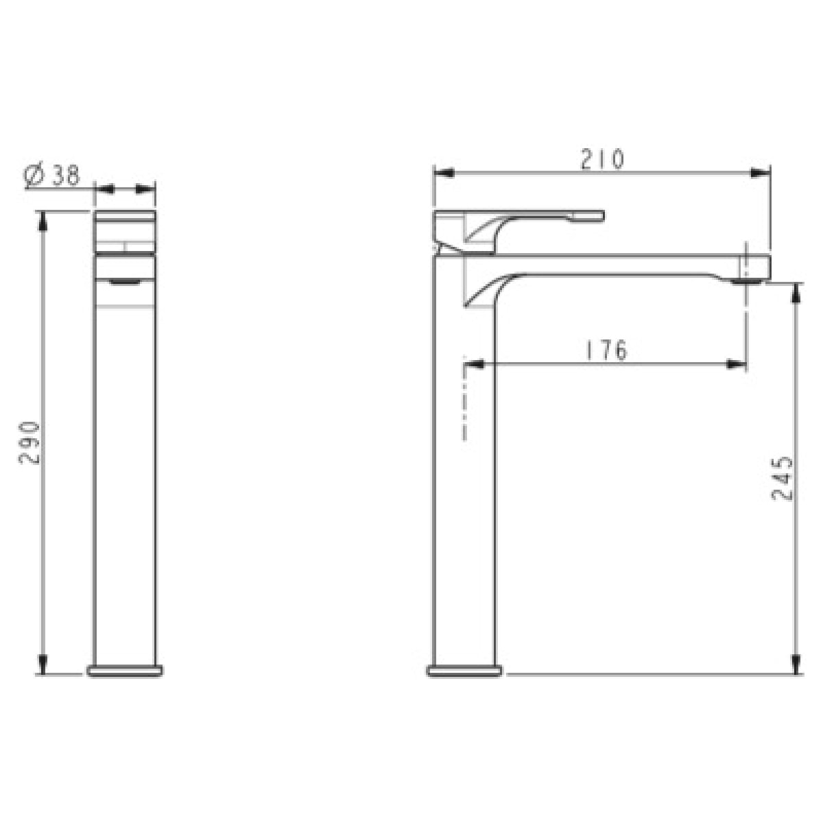 Mitigeur de lavabo XL Fusion sans tirette chromé (SATBSFU285CP)