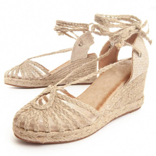 Alpargatas de Cuña - Beige - Altura: 7 cm