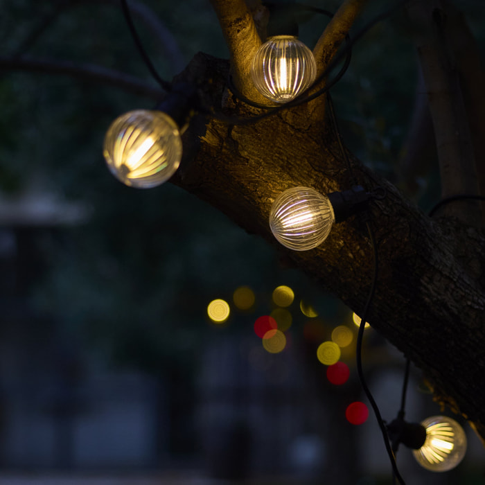 Guirlande solaire BAMBY 10 LED striés 8M