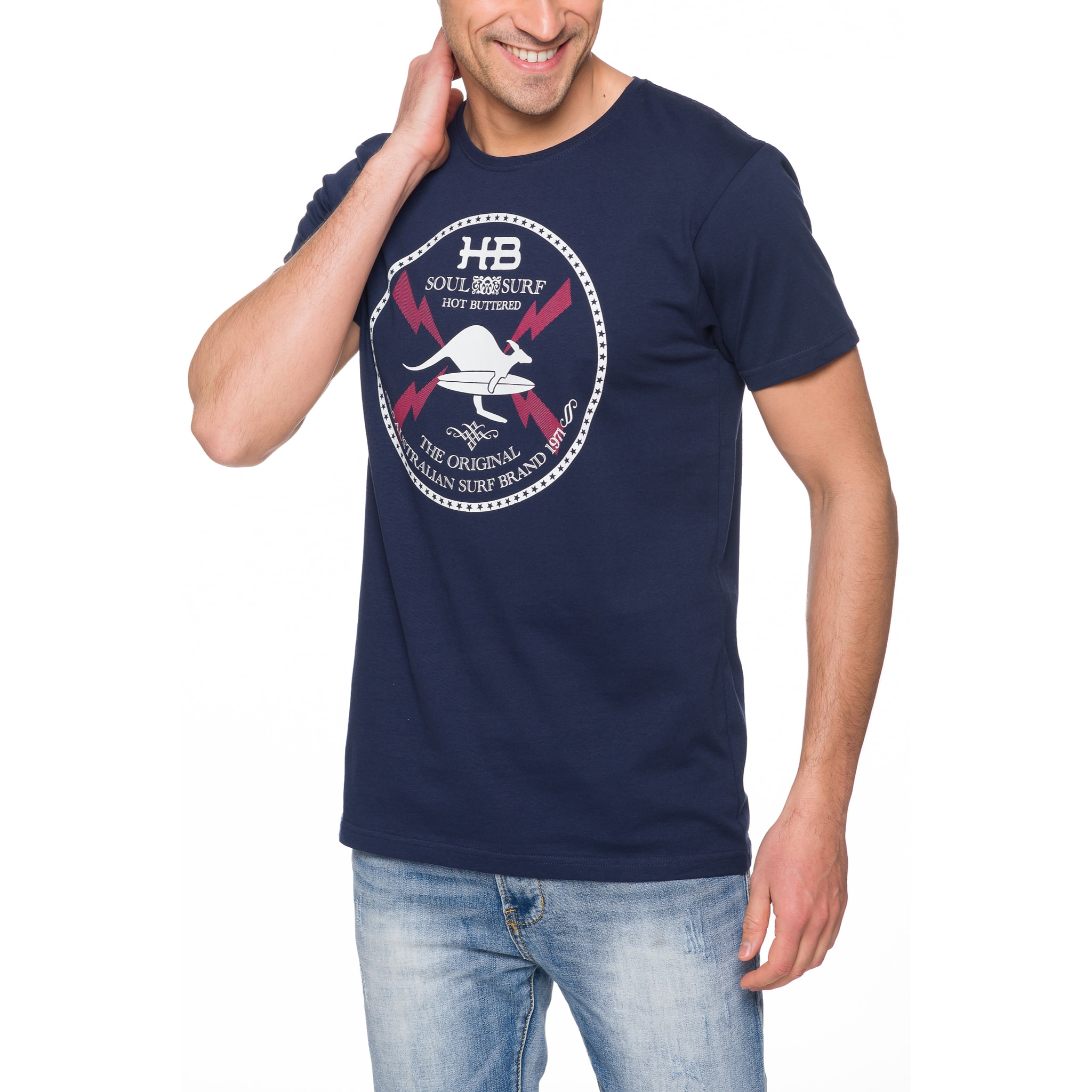 T-shirt in cotone 150 gr Hot Buttered Soulsurf Colore Blu Navy.