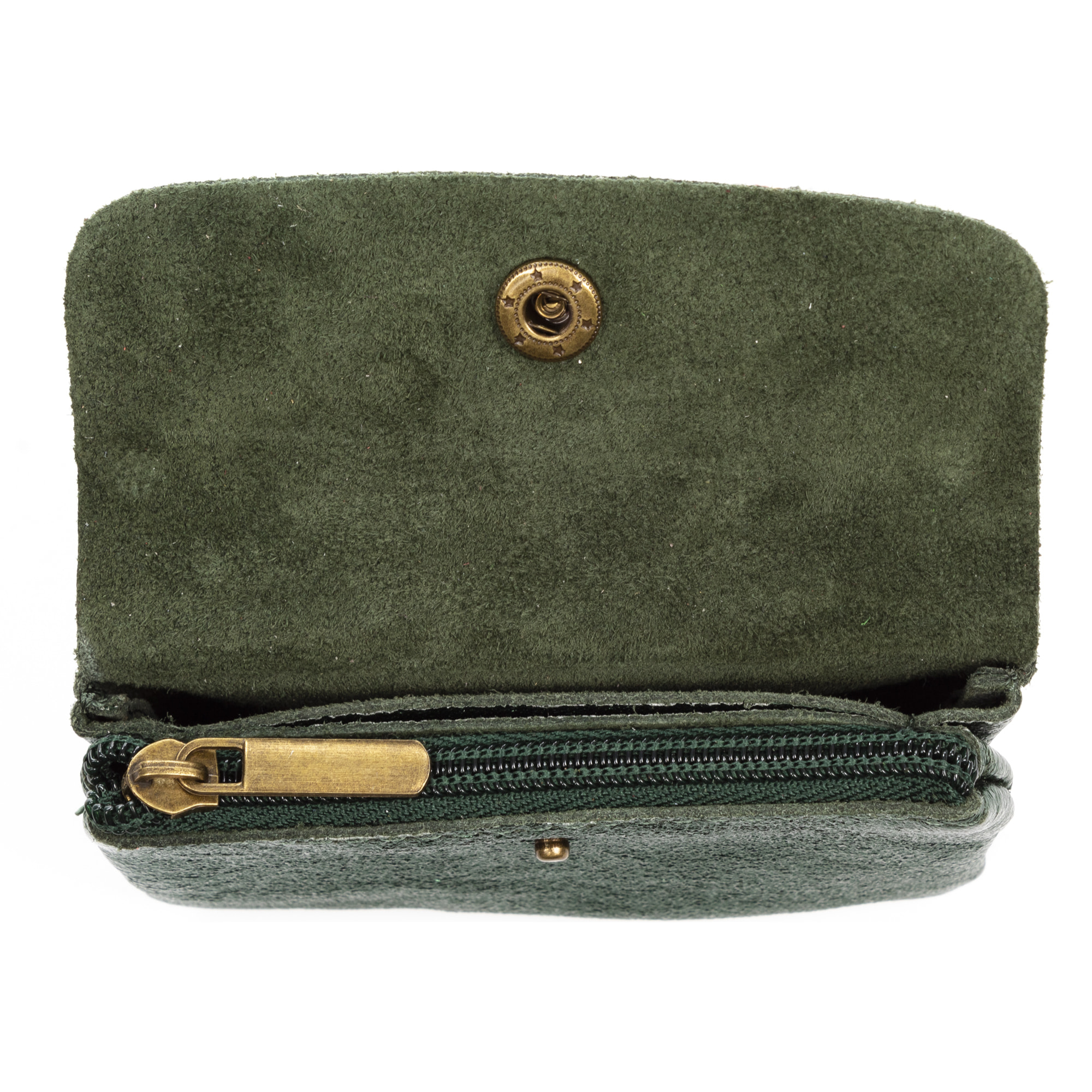 Alpignano monedero mujer. Piel auténtica Gamuza lacada brillante.