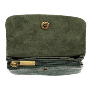 Alpignano monedero mujer. Piel auténtica Gamuza lacada brillante.