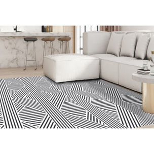 Alfombra de vinilo Zigzag Zen 66x180 cm - PVC antideslizante, vinilica para cocina o salón, lavable, estilo geométrico