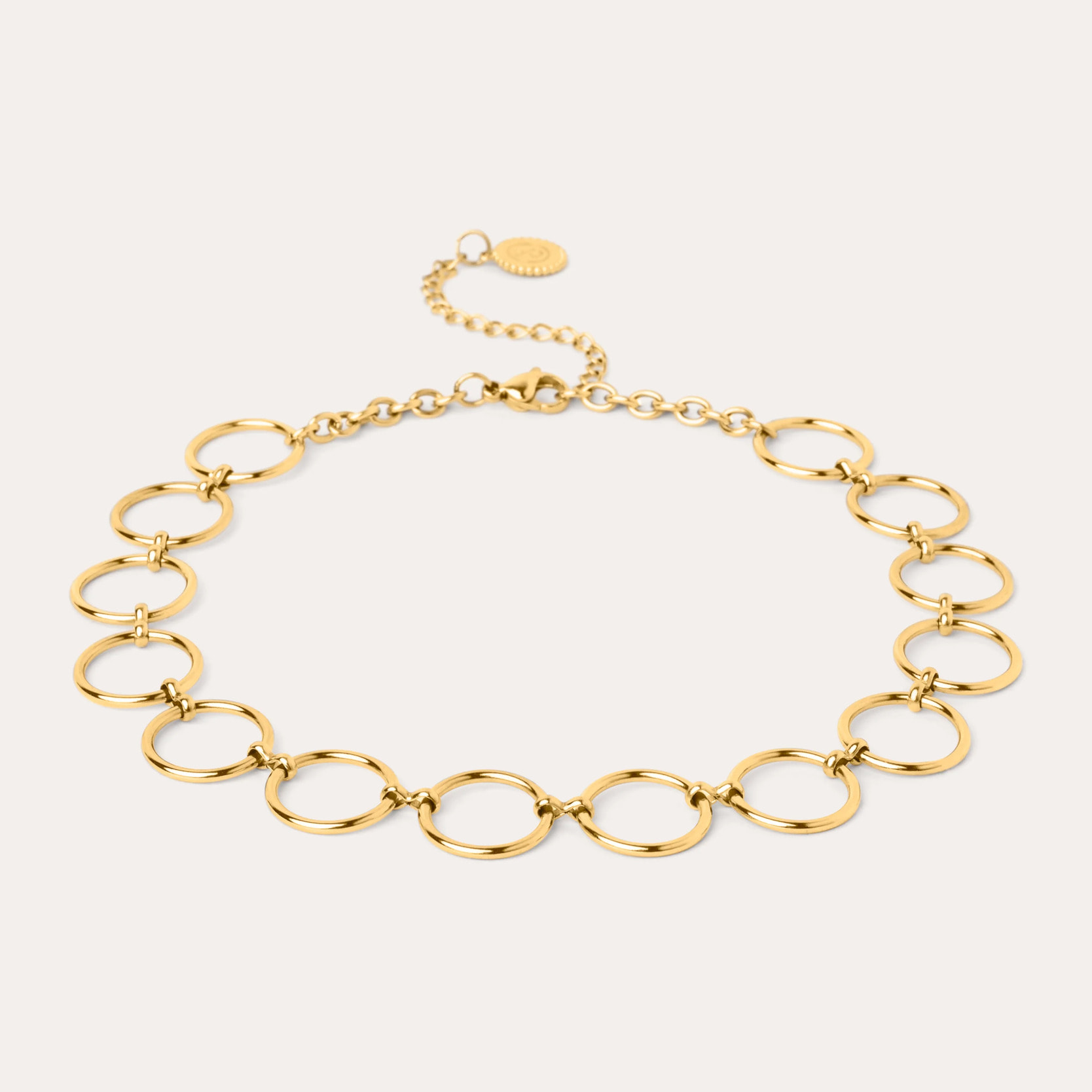 Collana Choker Circles & Circles in Acciaio Placcato Oro