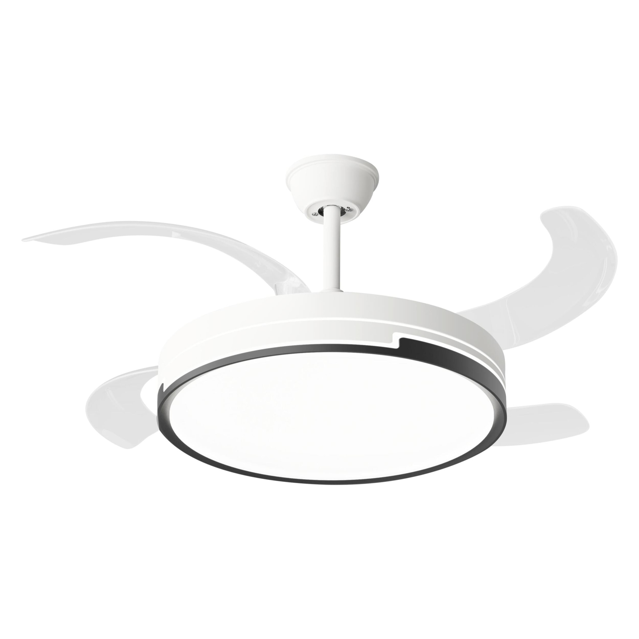 Ventilateur de plafond rétractable avec lumière LED et minuterie