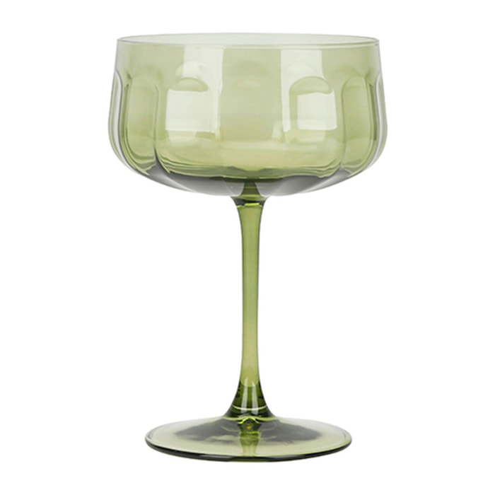 Lot de 4 coupes en verre 36,5cl vertes RIVIERA