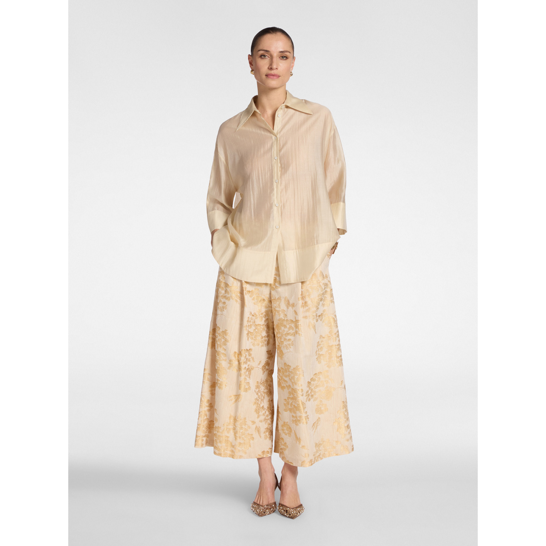 Elena Mirò - Camisa de organza - Beige