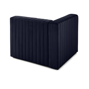 Nova - module d'assise gauche - en velours - Bleu marine