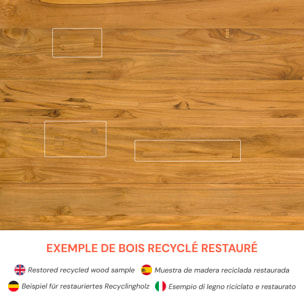 Table rectangulaire 10 personnes en bois de teck recyclé 260 cm - Marie