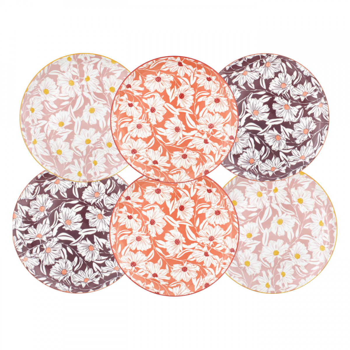 Lot de 6 grandes assiettes, OPHELIA