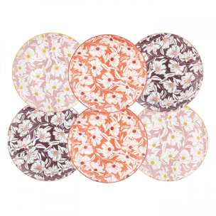 Lot de 6 grandes assiettes, OPHELIA