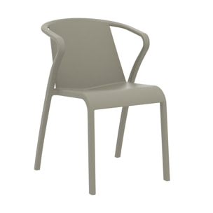 FADO - Fauteuil de jardin empilable en polypropylène renforcé taupe