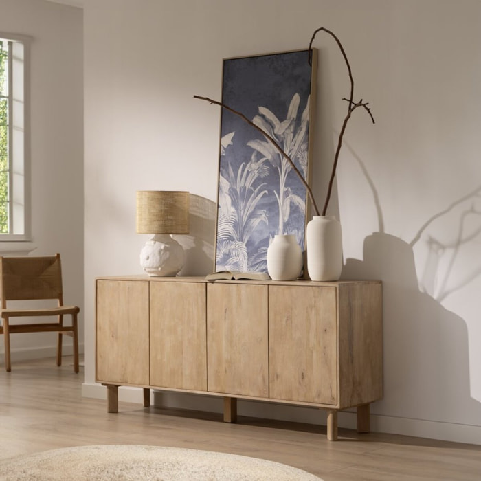 Buffet Bondi -bois massif de mangue et mdf-couleur arabica 160 x 75 x 40 cm