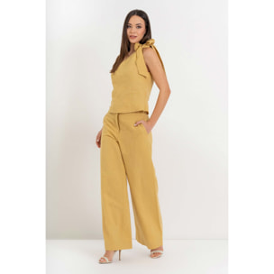 Kocca - Top monospalla da donna in lino e cotone con fiocco Donna