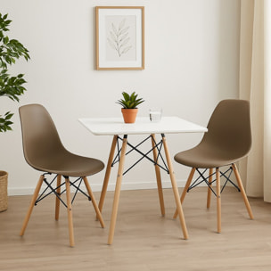 Tavolo da pranzo con gambe incrociate e top bianco - Ester