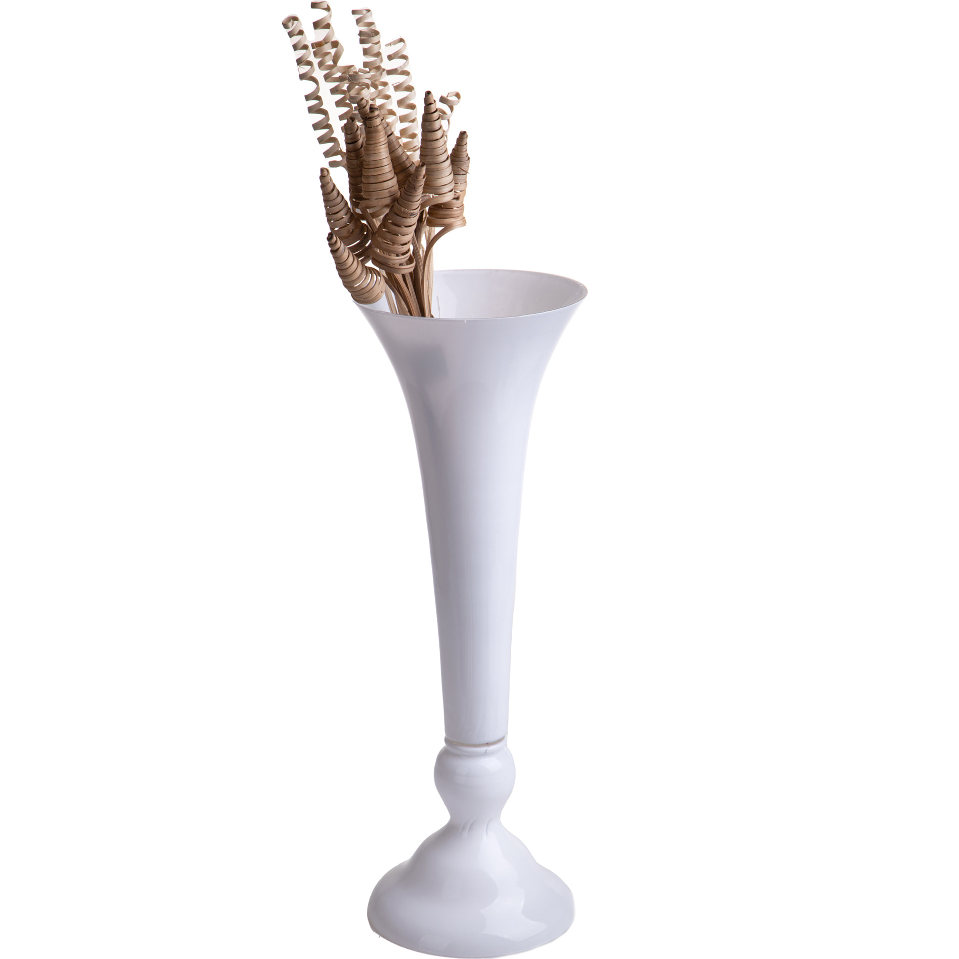 Vaso A Cono Con Piedistallo. Altezza 60 Cm - Pezzi 1 - 20,5X60X20,5cm - Colore: Bianco - Bianchi Dino - Decori Casa E Complementi