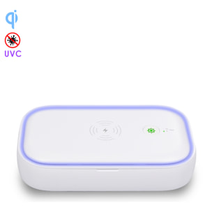 Scatola di sterilizzazione UV con caricabatterie wireless Qi e funzione di aromaterapia.