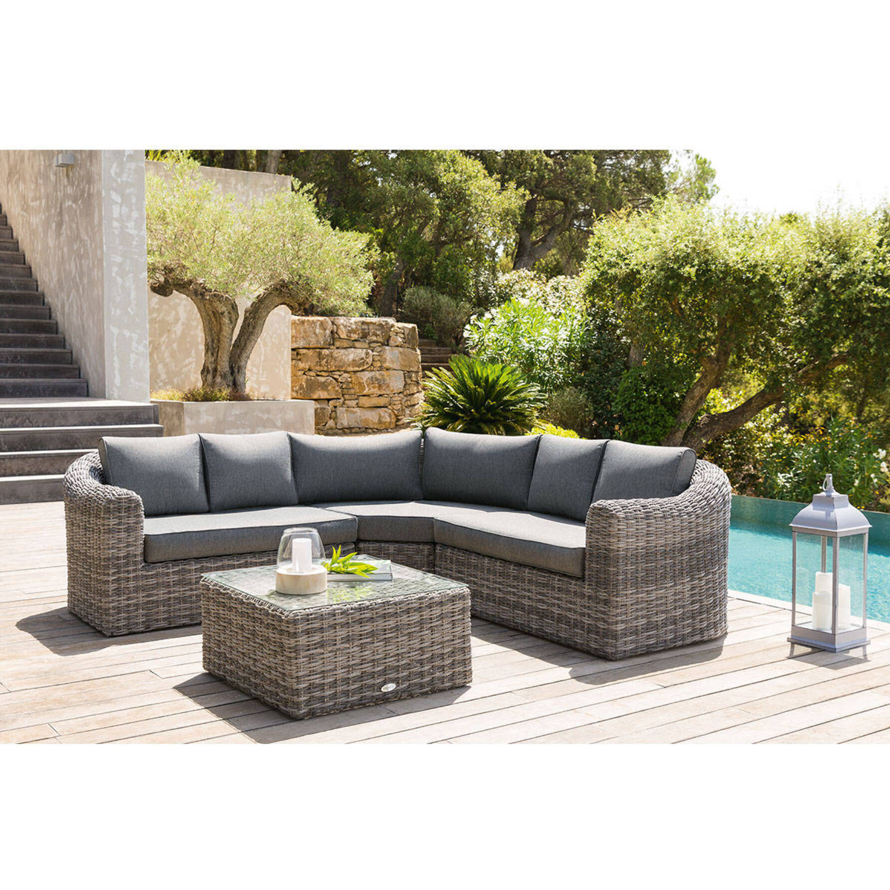 Coussins de remplacement pour salon d angle Mooréa Terre d'ombre