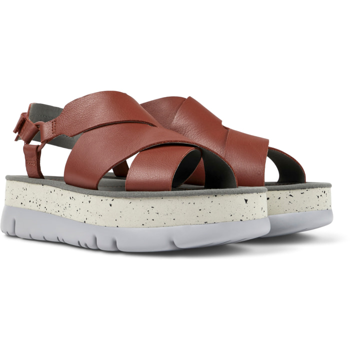 Sandalias - CAMPER Oruga Up - Rojo - Cuero liso
