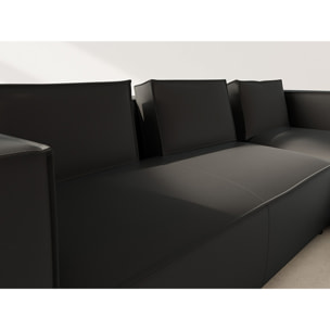 Stella - canapé d'angle droit 4 places en simili - Noir
