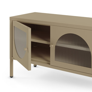 Meuble TV 2 portes 2 niches en métal - YSIA