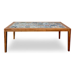 Tavolo in legno di acacia 200x100cm con top in piastrelle - Sorrento