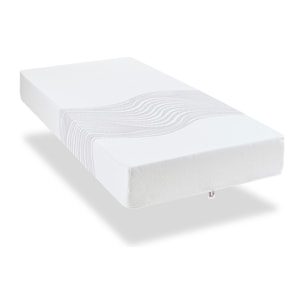 Ensemble Matelas Sensitive & Sommier Kit15, 21 cm, Mémoire de Forme, Déhoussable, Technologie Tri-Lattes, Soutien Ferme