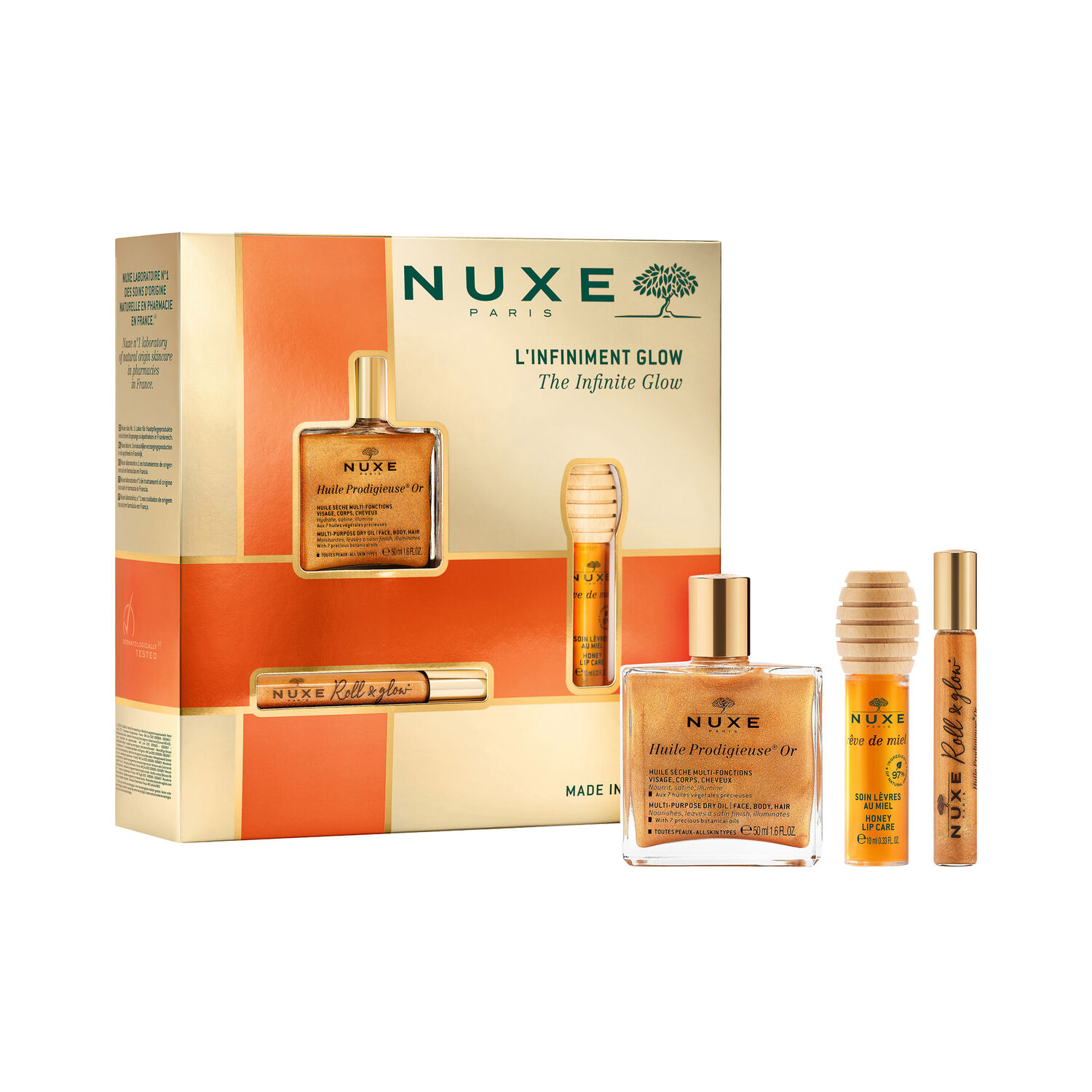 L'INFINIMENT GLOW - Coffret Noël must-have - Huile Prodigieuse® Or 50ml + 2 Soins