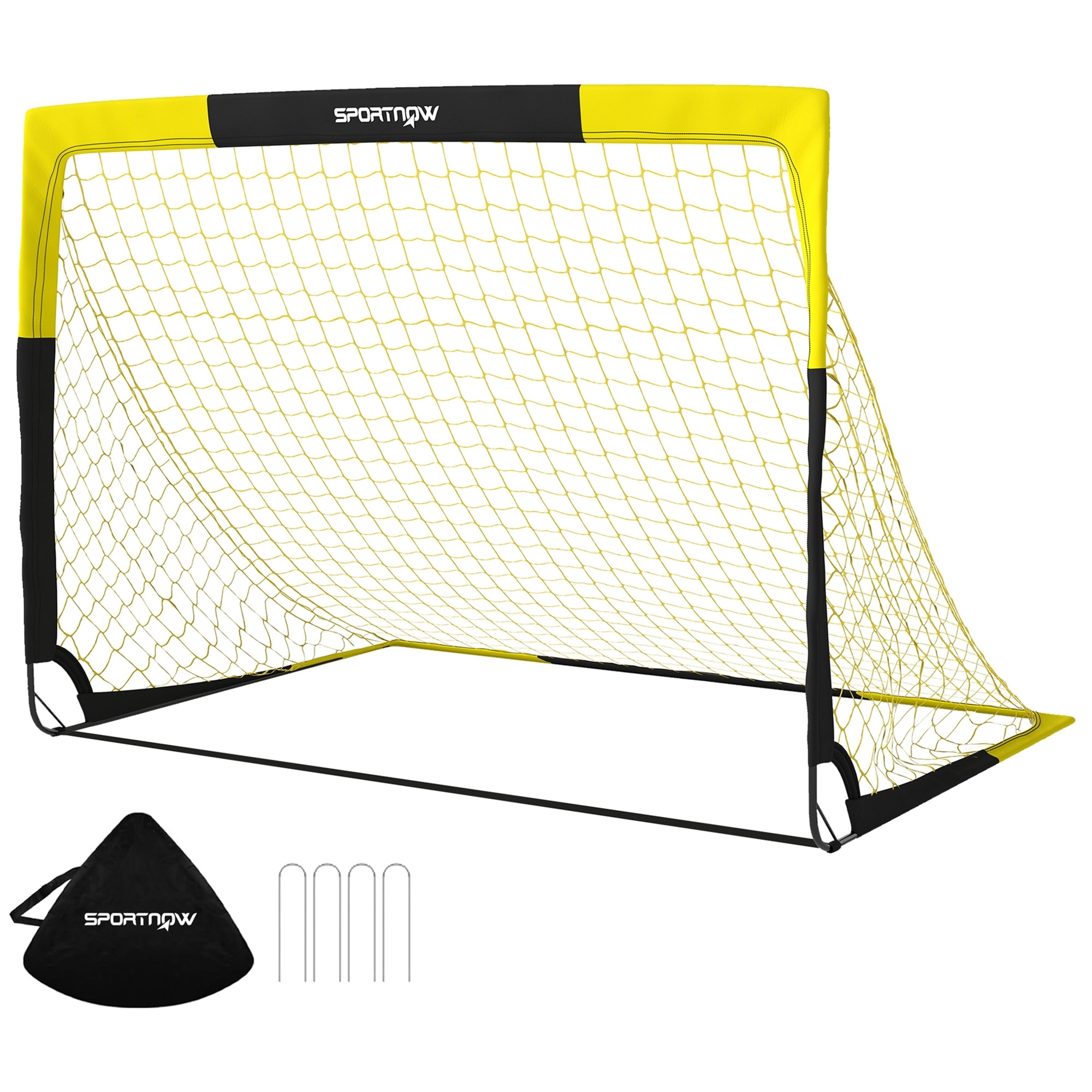 But de football pop-up portable 150 x 110 x 110 cm sac de transport jaune noir