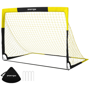 But de football pop-up portable 150 x 110 x 110 cm sac de transport jaune noir
