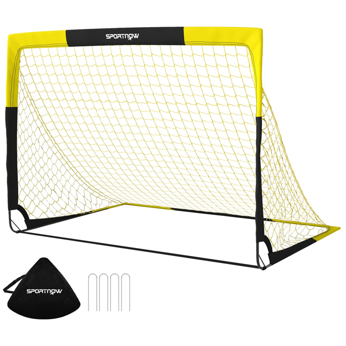 But de football pop-up portable 150 x 110 x 110 cm sac de transport jaune noir