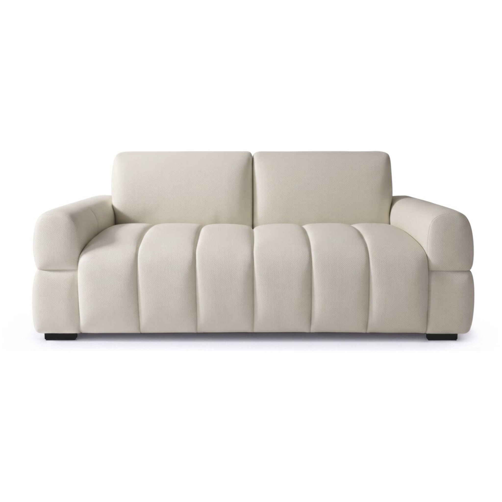 Canapé lit convertible express "Zoé" - Matelas 18 cm - Couchage 140 cm - 3 places - Beige