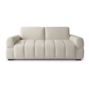 Canapé lit convertible express "Zoé" - Matelas 18 cm - Couchage 140 cm - 3 places - Beige