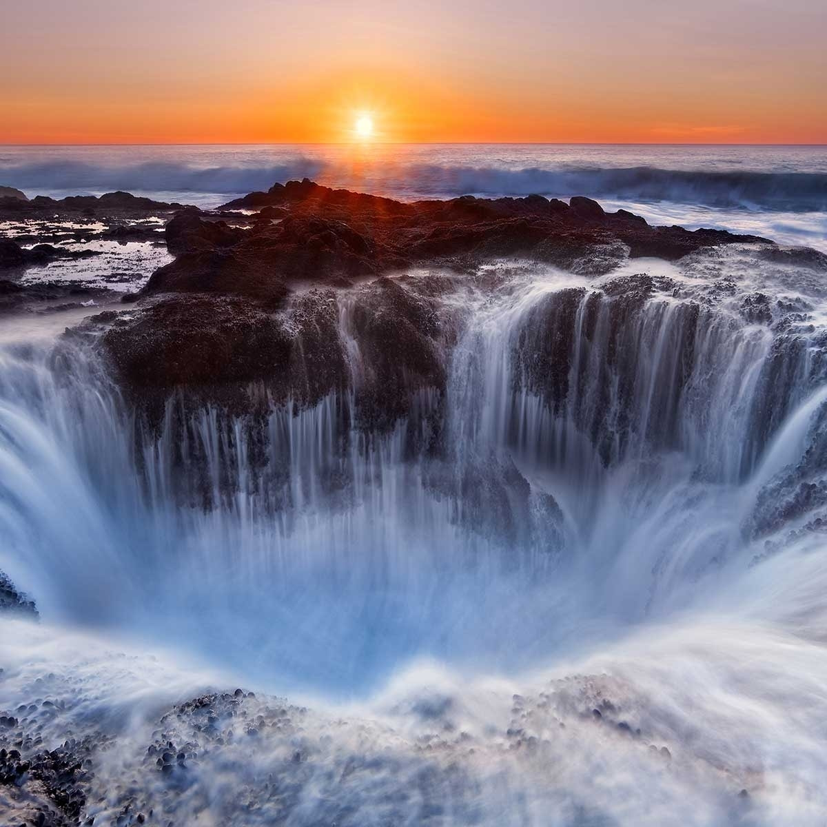 Tableau Le puit de Thor en Oregon Toile imprimée