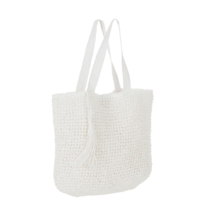 J-Line sac de plage Floche - papier - blanc
