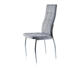 Pack 4 sillas de comedor en tejido gris 57x44 cm Diana Tejido - Gris
