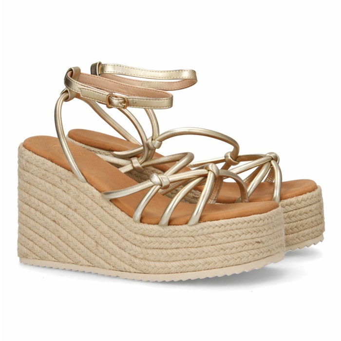 Sandalias de cuña con tiras cruzadas