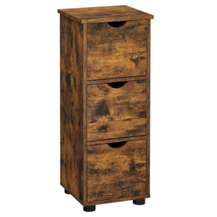 Cassettiera bagno rustica in legno marrone scuro