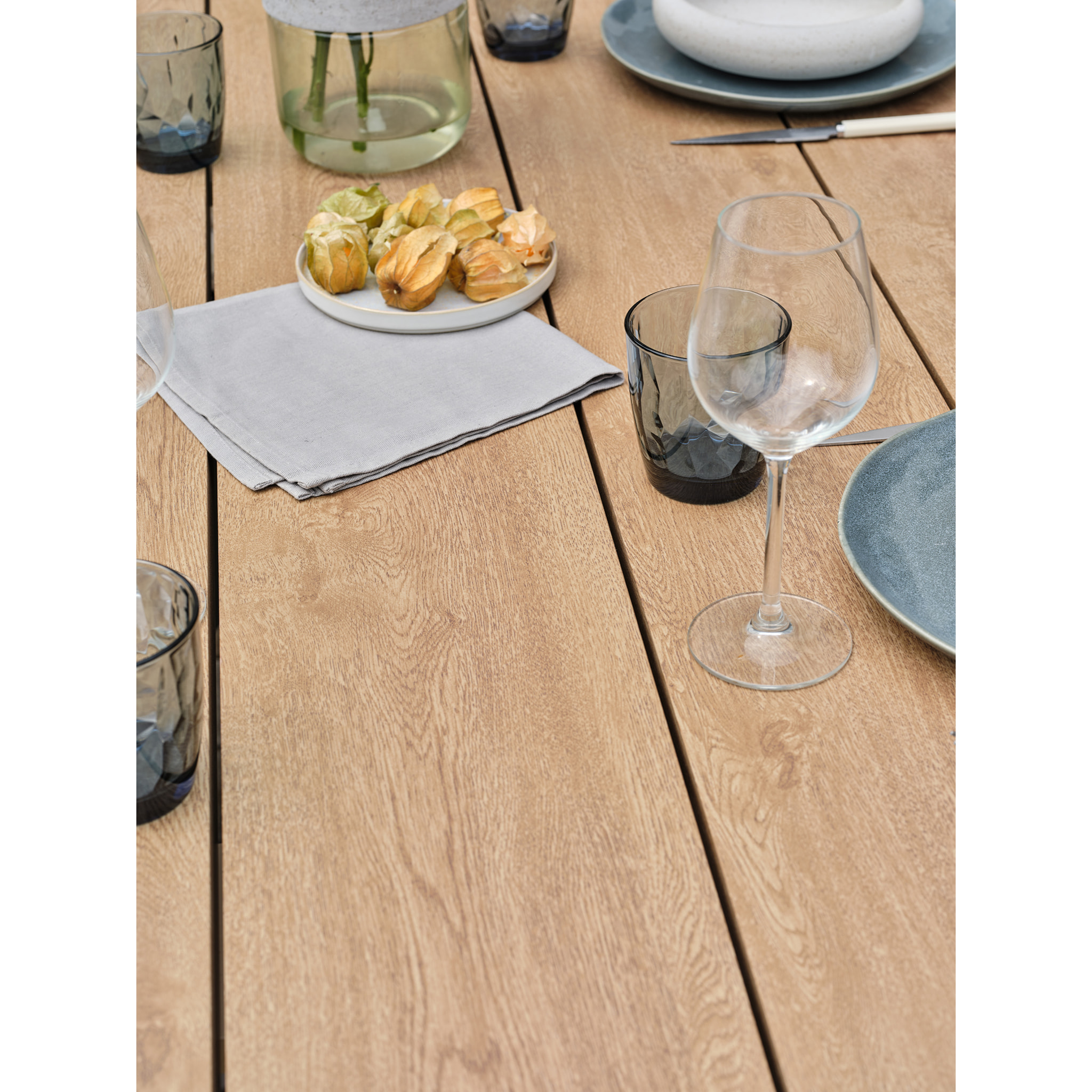 KELIA - Ensemble repas de jardin 6 places - Gris anthracite
