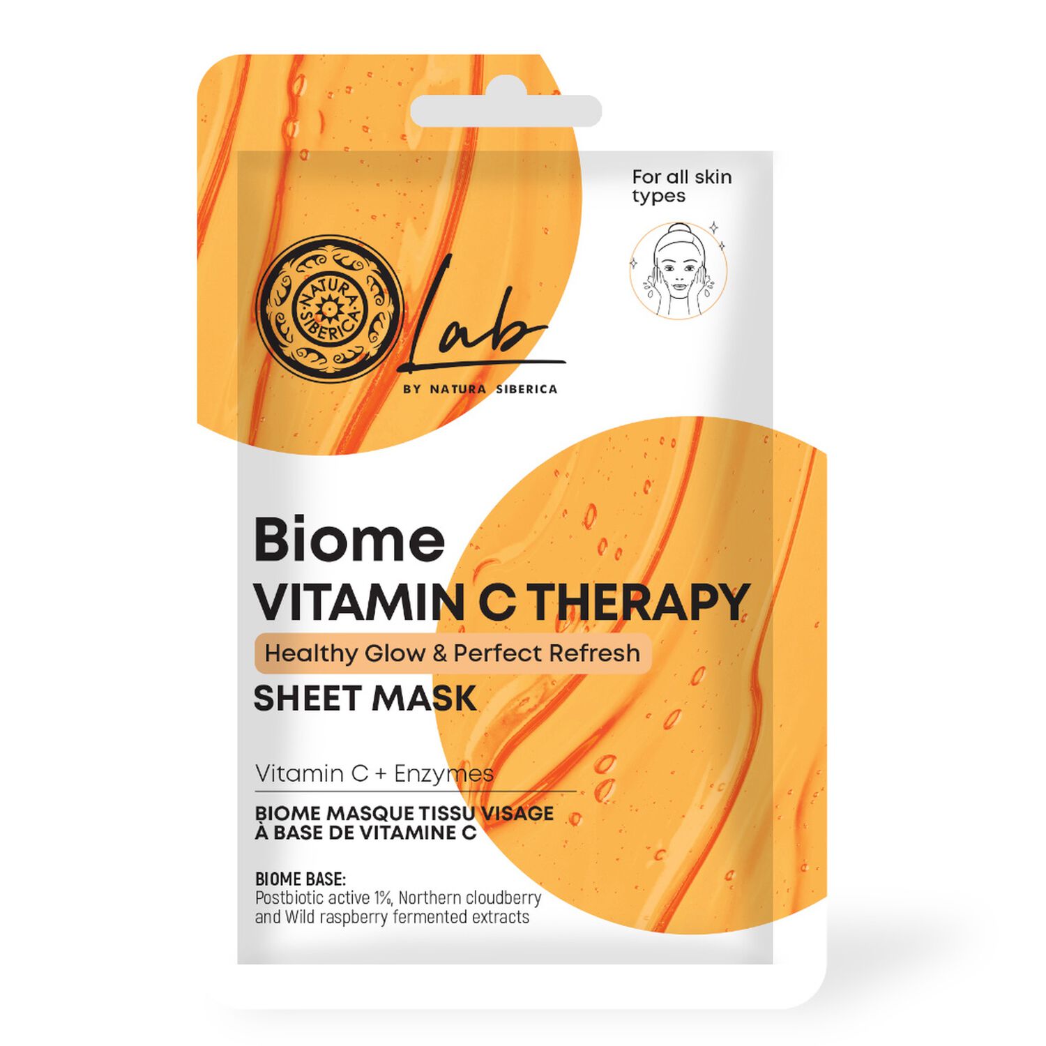 LAB BIOME - Masque en tissu visage Vitamine C usage unique