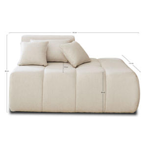 Caracas - module d'assise droit - en tissu - Beige