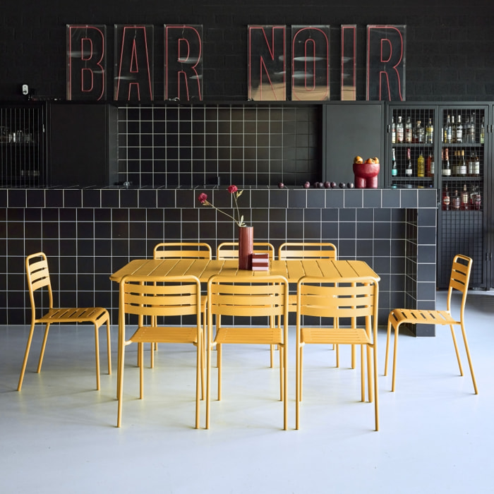 Table de jardin métal + 8 assises AMÉLIA