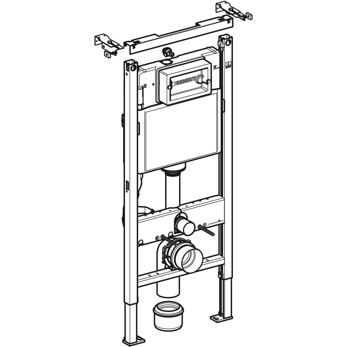 Pack WC suspendu complet avec bâti-support Geberit Duofix, cuvette Ceramia Vortex, abattant SoftClose et plaque blanche