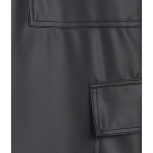 Pantaloni cargo in similpelle gamba straight cropped