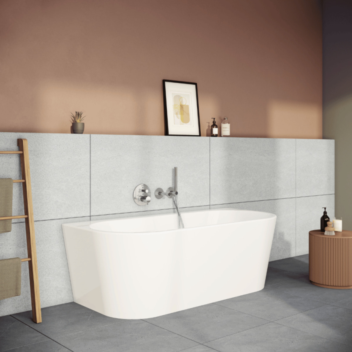 Baignoire semi îlot VITRA Geo 165x75 + pieds + siphon standard