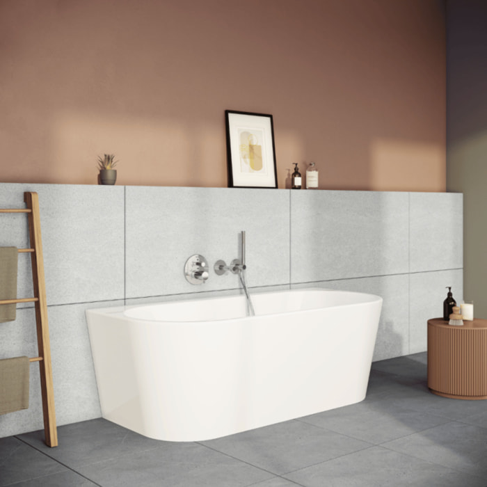Baignoire semi îlot VITRA Geo 165x75 + pieds + siphon standard