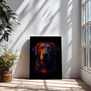 Tableau chien néon expressif Toile imprimée