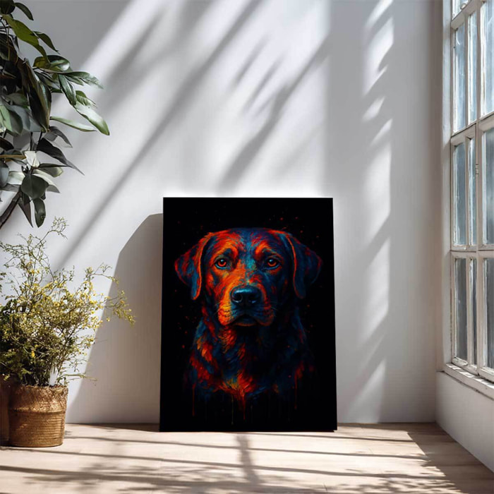 Tableau chien néon expressif Toile imprimée