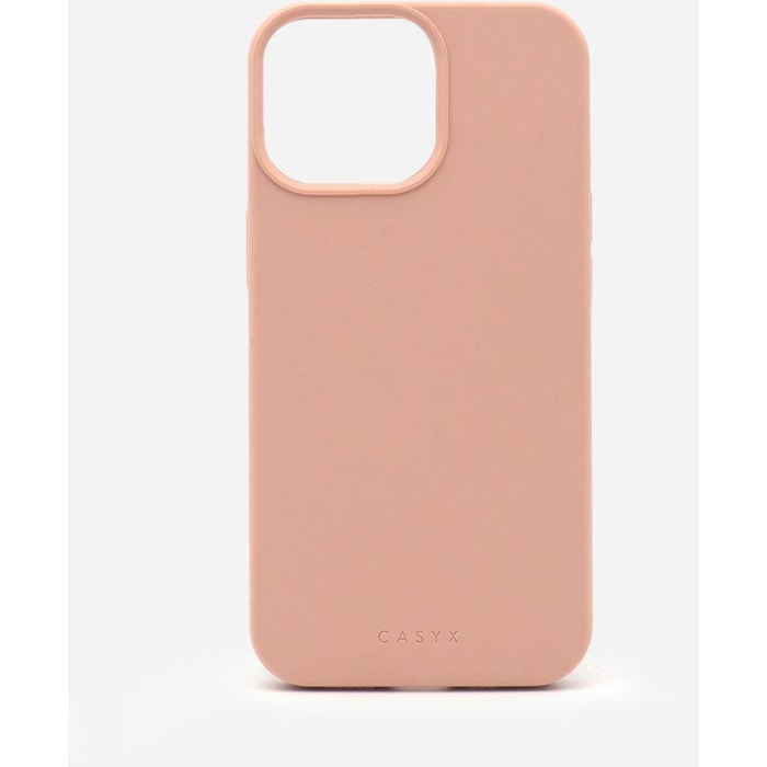 Coque CASYX iPhone 14 Pro Max silicone Rose Mag