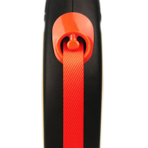 Laisse New Neon M Tape 5 m black/ neon orange Flexi CL21T5-251-S-NEOOR